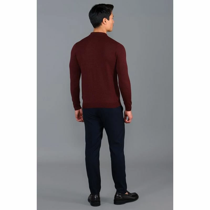 Promo β Mens Extra Fine Merino Wool Long Sleeve Polo π Shirt - Burgundy By Paul James Knitwear π₯ 7 Promo β Mens Extra Fine Merino Wool Long Sleeve Polo π Shirt - Burgundy By Paul James Knitwear π₯ - Image 5