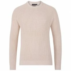 Best Sale π Mens 100% Cotton Fisherman Rib Knit Clark Jumper Ecru By Paul James Knitwear π