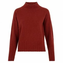 Discount 🔔 Womens 100% Lambswool Grown On Neck Jumper - Tiger By Paul James Knitwear 🔔