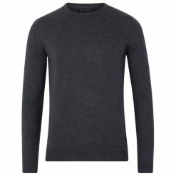 Cheap ✔️ Mens Extra Fine Merino Wool Crew Neck Callington Jumper - Charcoal By Paul James Knitwear ✨