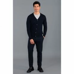 Best deal 🎁 Mens Lightweight Extra Fine Merino Wool Ravensdale Cardigan - Navy By Paul James Knitwear 🤩 -us-Paul James Knitwear Sales 2022 qmreowgmqwj5rrotlt5c