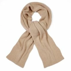 Best Pirce ✨ 100% Cashmere Ribbed Scarf - Camel By Paul James Knitwear ❤️