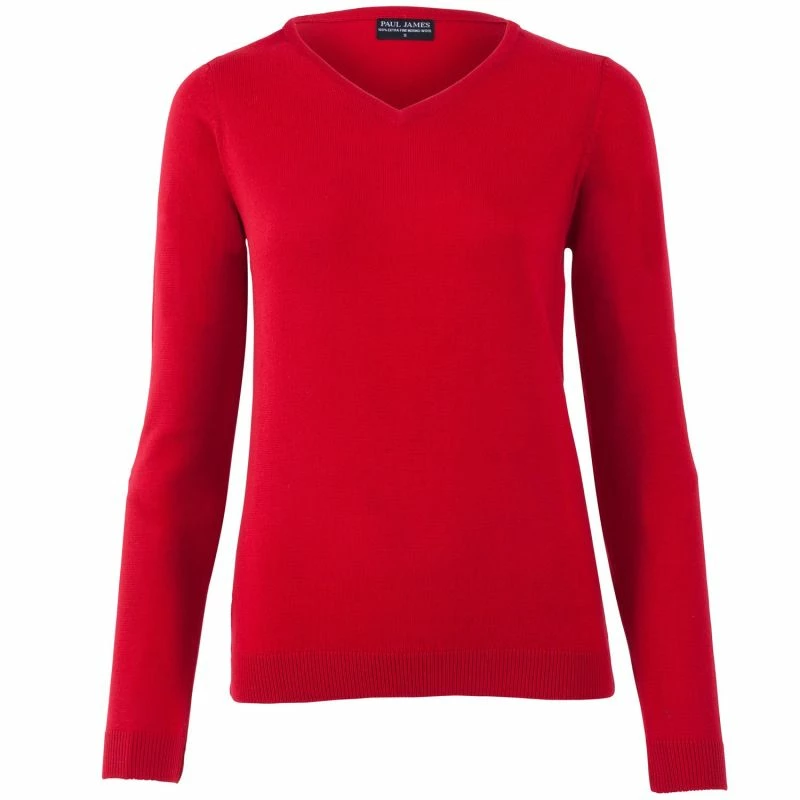 New π Womens Pure Extra Fine Merino Wool V Neck Jumper Red By Paul James Knitwear π― 3 New π Womens Pure Extra Fine Merino Wool V Neck Jumper Red By Paul James Knitwear π―