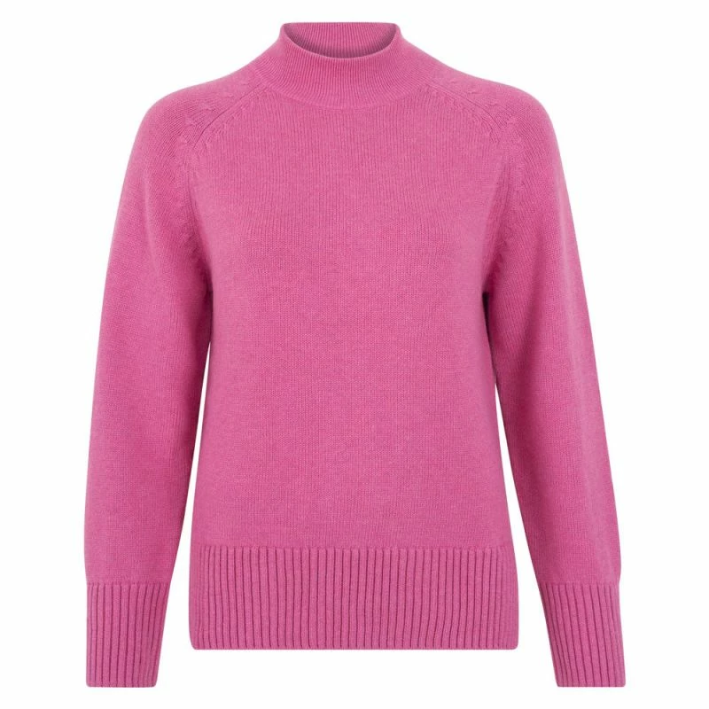 Flash Sale π Womens Midweight 100% Cotton High Neck Jumper With Vents - Starlet Pink By Paul James Knitwear π 3 Flash Sale π Womens Midweight 100% Cotton High Neck Jumper With Vents - Starlet Pink By Paul James Knitwear π