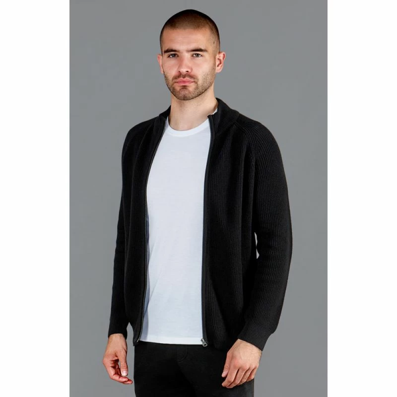 Cheapest π Mens Midweight 100% Cotton High Neck Ribbed Zip Through Daniel Jumper - Black By Paul James Knitwear π₯° 4 Cheapest π Mens Midweight 100% Cotton High Neck Ribbed Zip Through Daniel Jumper - Black By Paul James Knitwear π₯° - Image 2