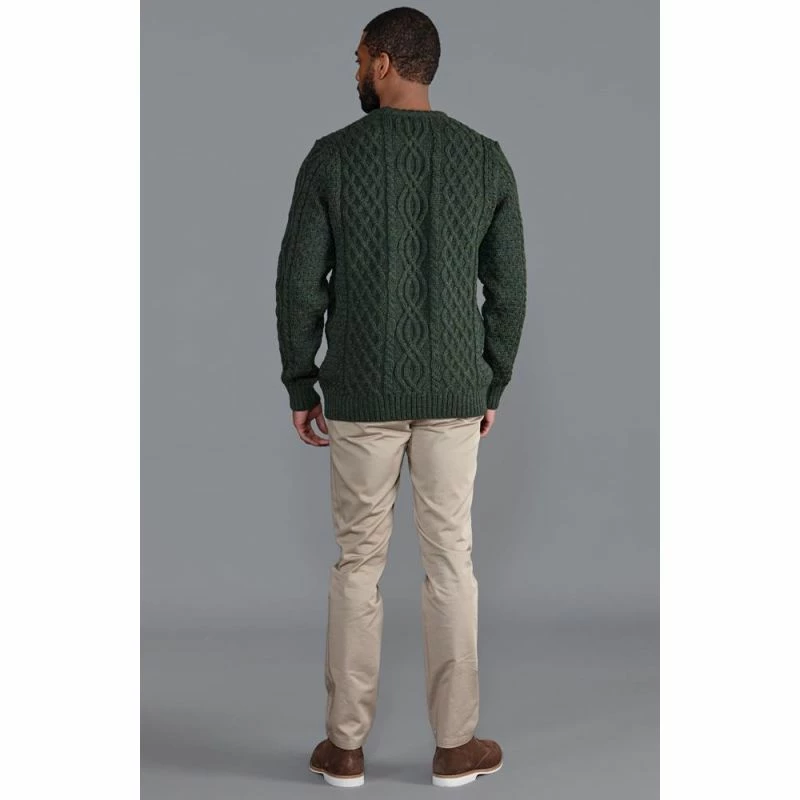 Promo π Jarvis - Mens British Wool Aran Cable Sweater Green By Paul James Knitwear π 6 Promo π Jarvis - Mens British Wool Aran Cable Sweater Green By Paul James Knitwear π - Image 4