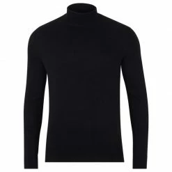 Buy π― Mens 100% Ultra Fine Cotton Mock Turtle Neck Spencer Jumper - Black By Paul James Knitwear β¨