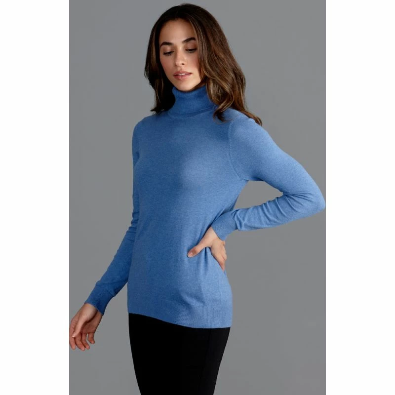 Brand new π₯° Womens Ultra-Fine Cotton Roll Neck Long Sleeve Terri Jumper - French Blue By Paul James Knitwear βοΈ 4 Brand new π₯° Womens Ultra-Fine Cotton Roll Neck Long Sleeve Terri Jumper - French Blue By Paul James Knitwear βοΈ - Image 2