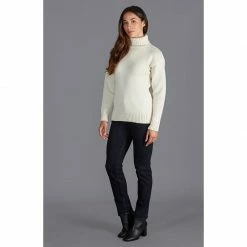 Best deal ✔️ Womens 100% Chunky Merino Wool Submariner Roll Neck Maria Jumper - Ecru By Paul James Knitwear 🔔 -us-Paul James Knitwear Sales 2022 rzhph3berptja52wsowv
