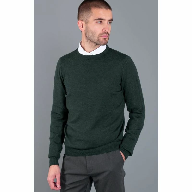 Deals π Mens Extra Fine Merino Wool Crew Neck Callington Jumper - Green By Paul James Knitwear π₯ 4 Deals π Mens Extra Fine Merino Wool Crew Neck Callington Jumper - Green By Paul James Knitwear π₯ - Image 2