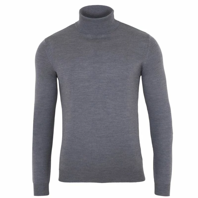 Promo π― Mens Extra Fine Merino Wool Roll Neck Weston Jumper - Mid Grey By Paul James Knitwear β¨ 3 Promo π― Mens Extra Fine Merino Wool Roll Neck Weston Jumper - Mid Grey By Paul James Knitwear β¨