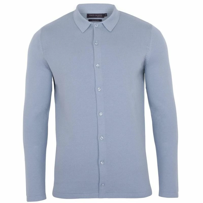 Buy π Mens 100% Cotton Knitted π Shirt - Chalk Blue By Paul James Knitwear π₯ 3 Buy π Mens 100% Cotton Knitted π Shirt - Chalk Blue By Paul James Knitwear π₯