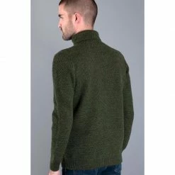 Flash Sale ⌛ Mens Merino Wool Fishermans Roll Neck Moss Stitch Jumper Green By Paul James Knitwear ✨ -us-Paul James Knitwear Sales 2022 t4zzedsqdlr66koix7lr