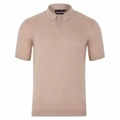 Top 10 π Mens 100% Ultra Fine Cotton Short Sleeve Polo π Shirt - Sand By Paul James Knitwear π
