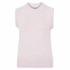 Top 10 👍 Womens Midweight 100% Cotton Crew Neck Sleeveless Faye Jumper - Heavenly Pink By Paul James Knitwear 🎁