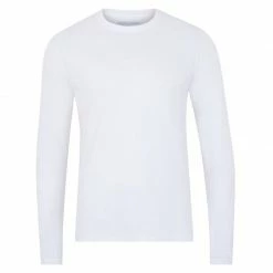 Coupon ❤️ Mens Heavyweight Fitted Supima Cotton Long Sleeve Owen Top - White By Paul James Knitwear 🎁