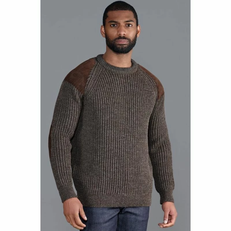 Discount π Mens Chunky British Wool Ribbed Shooting Jumper - Brown By Paul James Knitwear π€© 4 Discount π Mens Chunky British Wool Ribbed Shooting Jumper - Brown By Paul James Knitwear π€© - Image 2