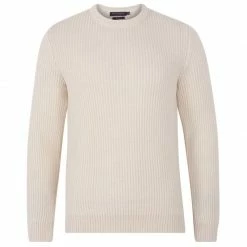 Best deal ✔️ Mens 100% Chunky Merino Wool Ribbed Jumper - Ecru By Paul James Knitwear 🔔