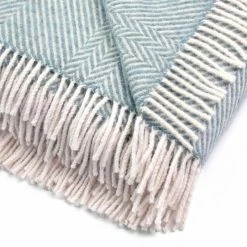 Discount ❤️ Keats Heavyweight Shetland Wool Chevron Blanket - Duck Egg By Paul James Knitwear 🔥 -us-Paul James Knitwear Sales 2022 v1mldrsqwnwgnbv0wfyu