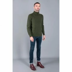 Flash Sale ⌛ Mens Merino Wool Fishermans Roll Neck Moss Stitch Jumper Green By Paul James Knitwear ✨ -us-Paul James Knitwear Sales 2022 v4udnhe72wkke2a85zik