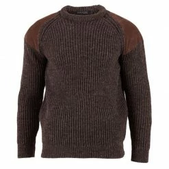 Discount π Mens Chunky British Wool Ribbed Shooting Jumper - Brown By Paul James Knitwear π€©