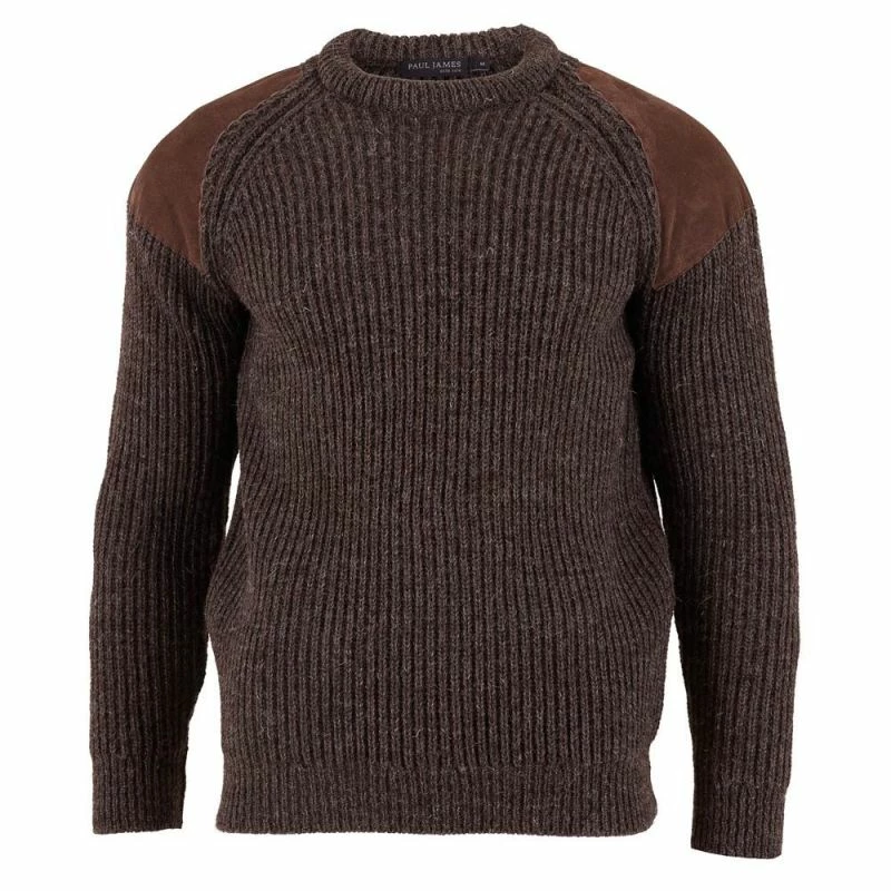 Discount π Mens Chunky British Wool Ribbed Shooting Jumper - Brown By Paul James Knitwear π€© 3 Discount π Mens Chunky British Wool Ribbed Shooting Jumper - Brown By Paul James Knitwear π€©