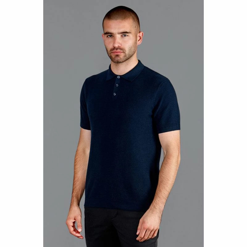 Cheap π Mens Lightweight 100% Cotton Tuck Stitch Samuel Polo π Shirt - India Ink By Paul James Knitwear π 4 Cheap π Mens Lightweight 100% Cotton Tuck Stitch Samuel Polo π Shirt - India Ink By Paul James Knitwear π - Image 2