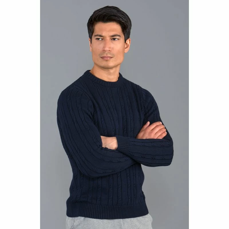 Coupon π₯ Mens 100% Cotton Chunky Cable Hughes Jumper - Navy By Paul James Knitwear π 6 Coupon π₯ Mens 100% Cotton Chunky Cable Hughes Jumper - Navy By Paul James Knitwear π - Image 4