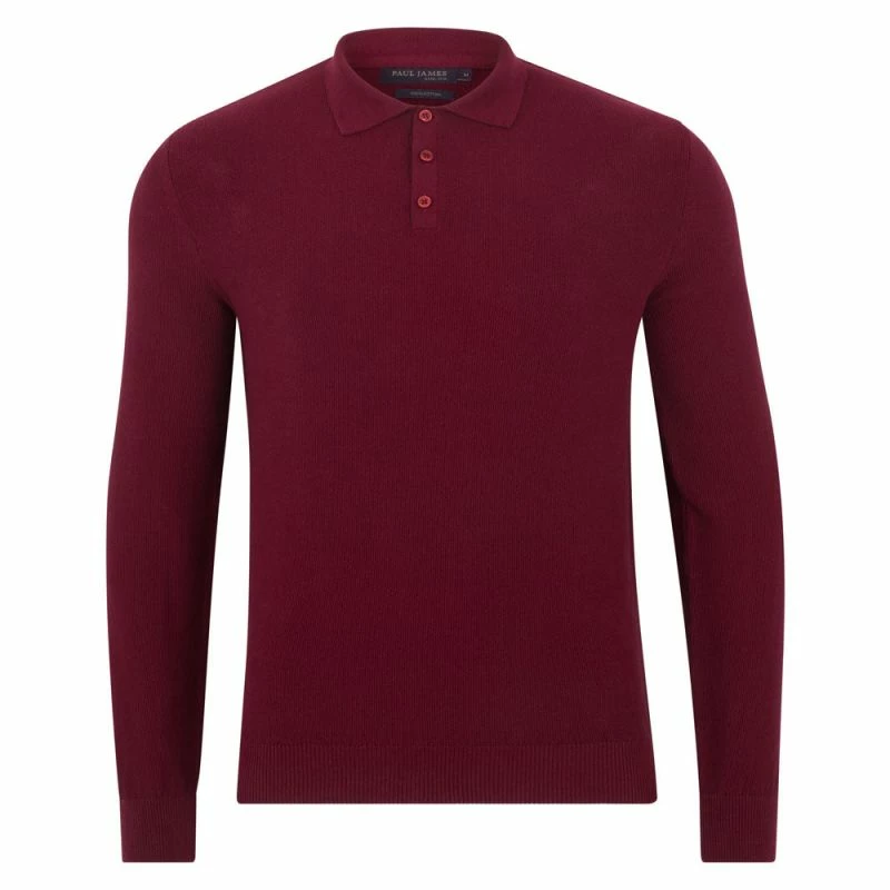 Wholesale π Mens 100% Cotton Moss Stitch Ethan Polo π Shirt - Cabernet By Paul James Knitwear βοΈ 3 Wholesale π Mens 100% Cotton Moss Stitch Ethan Polo π Shirt - Cabernet By Paul James Knitwear βοΈ