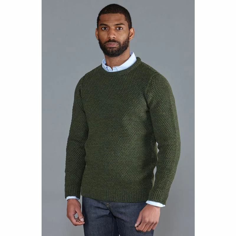 Promo π Mens 100% Merino Moss Stitch Fisherman Jumper Green By Paul James Knitwear β¨ 4 Promo π Mens 100% Merino Moss Stitch Fisherman Jumper Green By Paul James Knitwear β¨ - Image 2