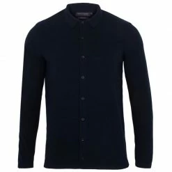 New β Mens 100% Cotton Knitted π Shirt - Navy By Paul James Knitwear π