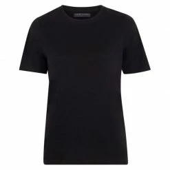 Cheapest 🎁 Womens Lightweight Fitted Supima Cotton Crew Neck Emily T-Shirt - Black By Paul James Knitwear 🌟
