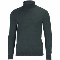 Buy ⭐ Mens Extra Fine Merino Wool Roll Neck Weston Jumper - Olive By Paul James Knitwear ❤️