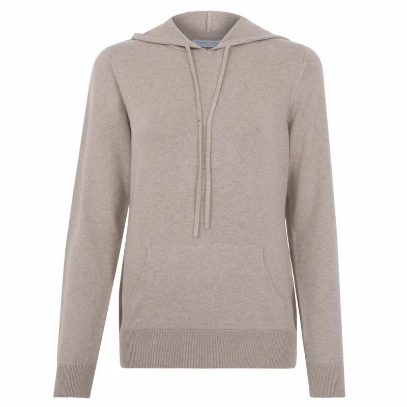 Promo 🧨 Womens Pure Cotton Hooded Long Sleeve Jumper Fawn By Paul James Knitwear 🎁 3 Promo 🧨 Womens Pure Cotton Hooded Long Sleeve Jumper Fawn By Paul James Knitwear 🎁