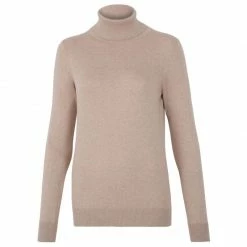 Wholesale ✔️ Womens Ultra-Fine Cotton Roll Neck Long Sleeve Terri Jumper - Sand By Paul James Knitwear 😉
