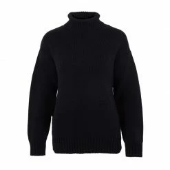 Best reviews of 💯 Womens Pure Cotton Heavyweight Submariner Roll Neck Tabitha Jumper - Black By Paul James Knitwear ⭐