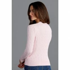 Discount 🎁 Womens 100% Cotton Cable V Neck Talulah Jumper - Pink By Paul James Knitwear 🔥 -us-Paul James Knitwear Sales 2022 xk3gitszilp5je0ssoiq