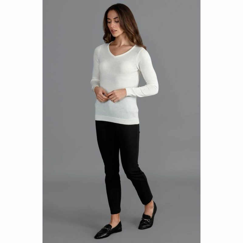 Wholesale π― Womens Pure Extra Fine Merino Wool V Neck Jumper Ecru By Paul James Knitwear π 5 Wholesale π― Womens Pure Extra Fine Merino Wool V Neck Jumper Ecru By Paul James Knitwear π - Image 3