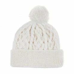 Buy 👍 Fisherman's British Wool Cable Beanie Ecru By Paul James Knitwear 🎁