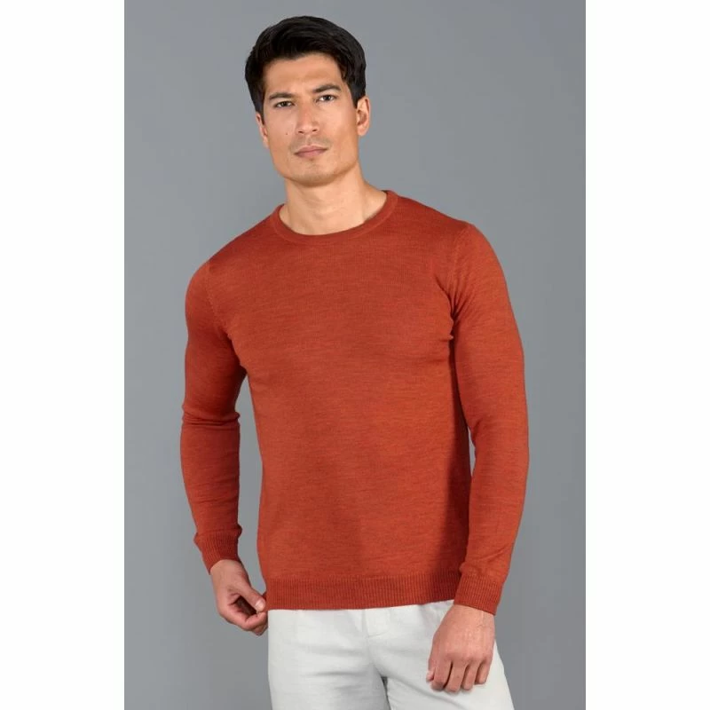 Discount π Mens Extra Fine Merino Wool Crew Neck Callington Jumper - Burnt Orange By Paul James Knitwear π€© 4 Discount π Mens Extra Fine Merino Wool Crew Neck Callington Jumper - Burnt Orange By Paul James Knitwear π€© - Image 2
