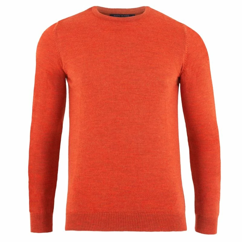 Discount π Mens Extra Fine Merino Wool Crew Neck Callington Jumper - Burnt Orange By Paul James Knitwear π€© 3 Discount π Mens Extra Fine Merino Wool Crew Neck Callington Jumper - Burnt Orange By Paul James Knitwear π€©
