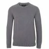 Promo 🤩 Mens 100% Cotton Midweight Raglan Crew Neck Jumper Ash - Grey By Paul James Knitwear 🔥