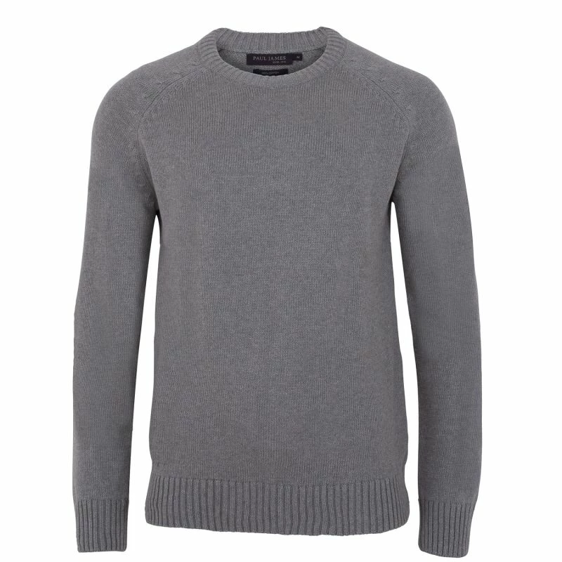 Promo π€© Mens 100% Cotton Midweight Raglan Crew Neck Jumper Ash - Grey By Paul James Knitwear π₯ 3 Promo π€© Mens 100% Cotton Midweight Raglan Crew Neck Jumper Ash - Grey By Paul James Knitwear π₯