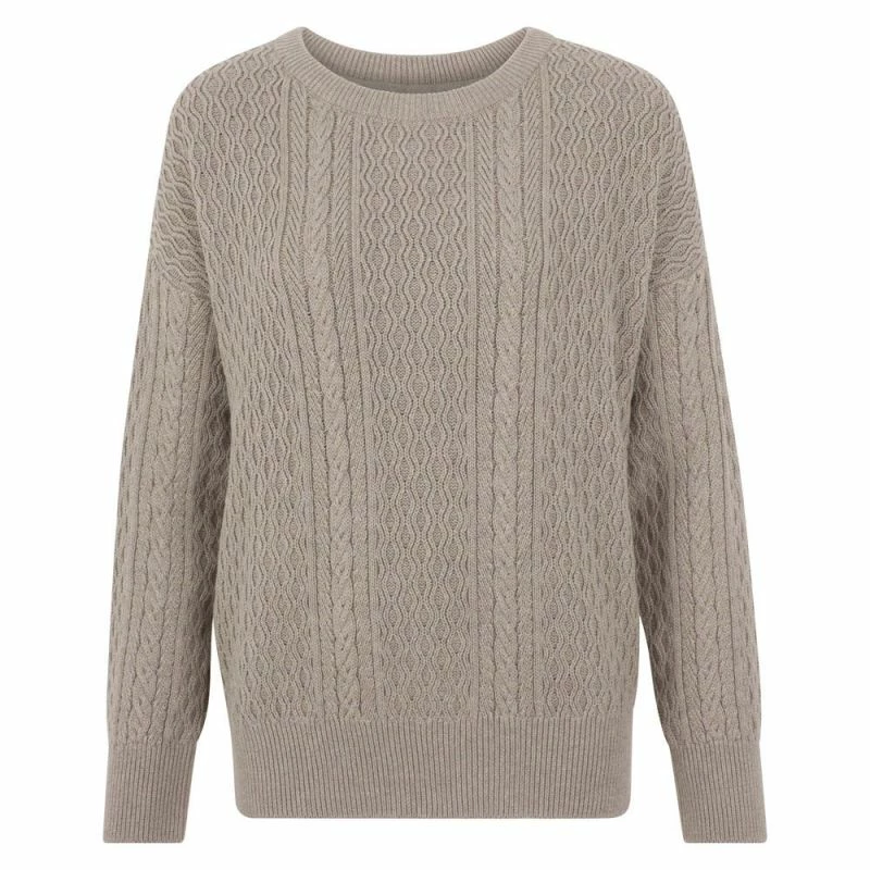 Cheapest π Womens Midweight 100% Cotton Crew Neck Cable Ffion Jumper - Mushroom By Paul James Knitwear π 3 Cheapest π Womens Midweight 100% Cotton Crew Neck Cable Ffion Jumper - Mushroom By Paul James Knitwear π