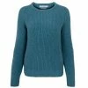 Budget ❤️ Womens 100% Cotton Heavyweight Fisherman Rib Jumper - Teal By Paul James Knitwear 🔔 -us-Paul James Knitwear Sales 2022 y5zttpph0dtk2vsdnbjx