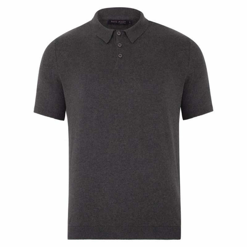 Cheapest β¨ Mens 100% Ultra Fine Cotton Short Sleeve Polo π Shirt - Charcoal By Paul James Knitwear π€© 3 Cheapest β¨ Mens 100% Ultra Fine Cotton Short Sleeve Polo π Shirt - Charcoal By Paul James Knitwear π€©