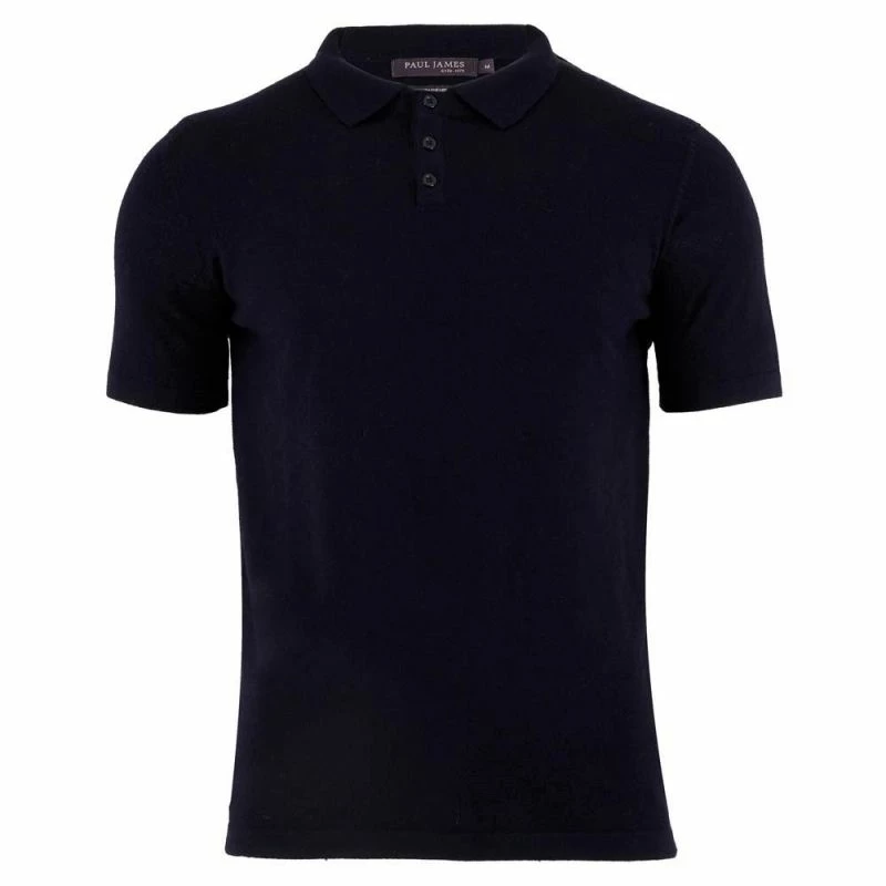 Cheap π Mens 100% Extra Fine Merino Wool Short Sleeve Polo π Shirt - Navy By Paul James Knitwear π 3 Cheap π Mens 100% Extra Fine Merino Wool Short Sleeve Polo π Shirt - Navy By Paul James Knitwear π
