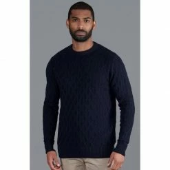 Coupon 🔔 Mens 100% Extrafine Merino Wool Textured Cox Jumper - Navy By Paul James Knitwear 🔥 -us-Paul James Knitwear Sales 2022 yigizs5oxzhjindceprv