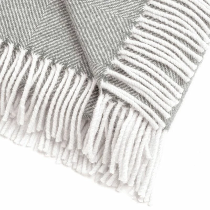 Hot Sale β Auden Midweight Merino Lambswool Herringbone Blanket - Mist By Paul James Knitwear π 5 Hot Sale β Auden Midweight Merino Lambswool Herringbone Blanket - Mist By Paul James Knitwear π - Image 3
