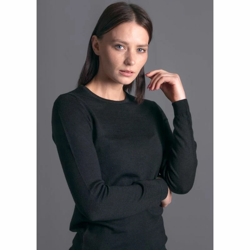 Outlet β¨ Womens Pure Extra Fine Merino Wool Crew Neck Hannah Jumper - Black By Paul James Knitwear π 4 Outlet β¨ Womens Pure Extra Fine Merino Wool Crew Neck Hannah Jumper - Black By Paul James Knitwear π - Image 2